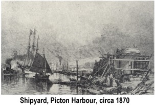 Shipyard, Picton harbour, circa 1870